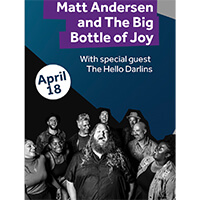 Live on stage Matt Anderson and the big bottle of joy